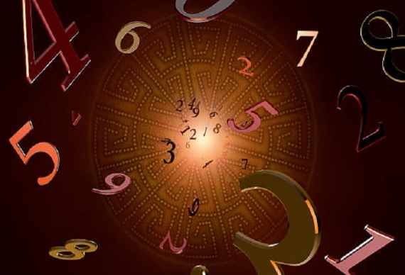 A lot of numbers on a beautiful art background.